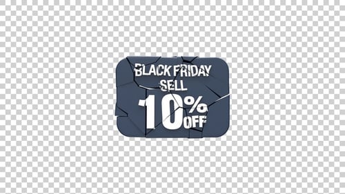 3D Black Friday Sale Text Shatter Discount Reveal
