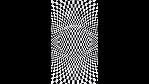 Black and White Checkerboard Sphere Optical Illusion