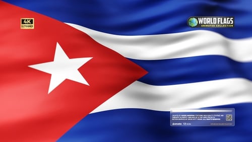 Waving Cuban Flag Seamless Loop Background