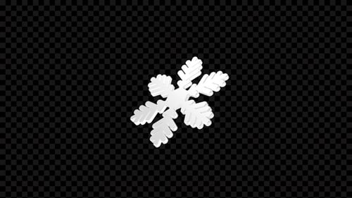 Rotating White Snowflake 3D Animation