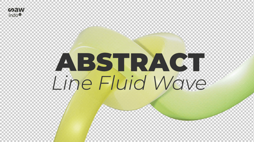 3D Animation Line Fluid Wave Green Lemonade Transparent v5