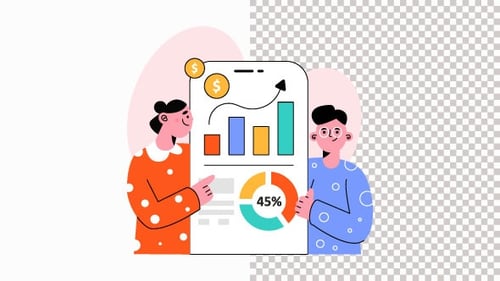 Sales report Animation Alpha Channel