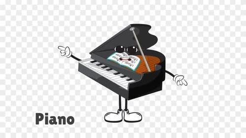Cute Animated Cartoon Piano Character Talking and Waving