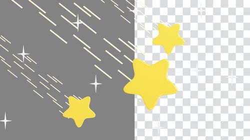 3D Animation of Shooting Star Witnessing Nature's Celestial Display | Alpha Channel