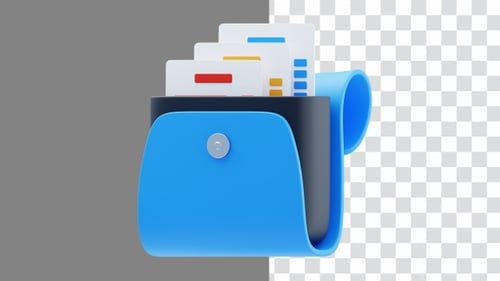 3D Animation of Classic Business Briefcase with Metal Lock | Alpha Channel