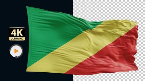 Realistic Waving Flag of the Republic of Congo