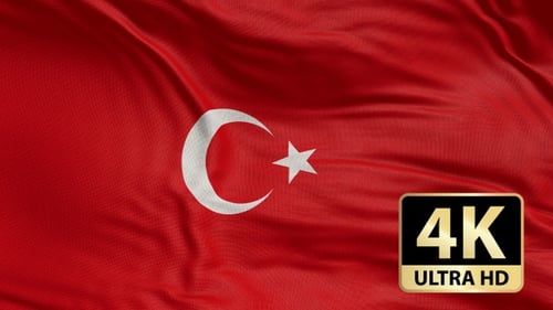 Realistic Waving Flag of Turkey Animation