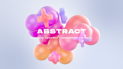 Soft Geometric Objects Floating Motion Design Background