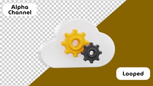 Cloud Network Configuration 3D Animation | Alpha Channel