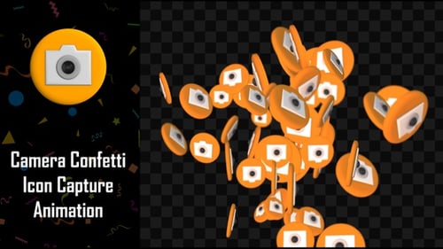 Camera Confetti Icon Capture Animation