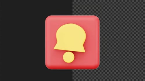 3D Notification Bell Icon Ringing Animation