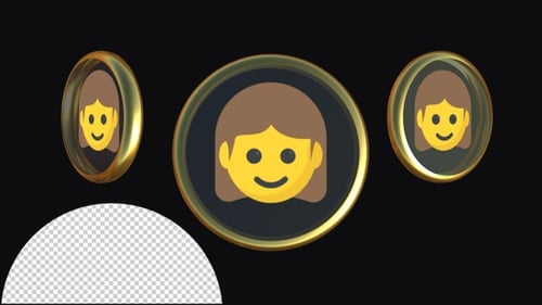 Animated 3D Golden Female Face Emoji Icon