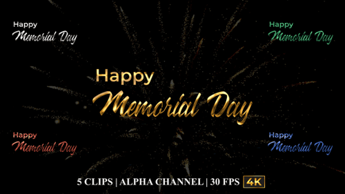Happy Memorial Day Text Animation