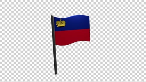 Liechtenstein Flag Waving Loop Animation
