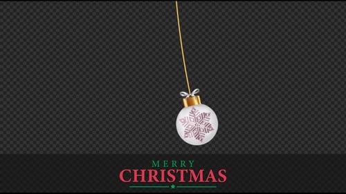 Swinging Christmas Ornament with 2024 Text for Holiday Greetings