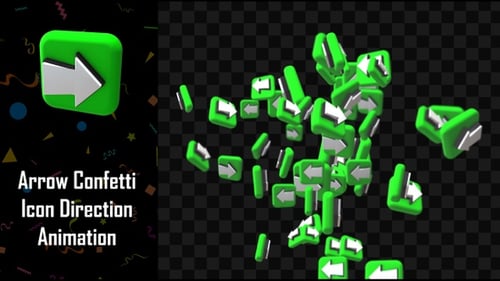 Arrow Confetti Icon Direction Animation