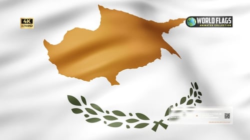 Waving Flag of Cyprus Loop Animation