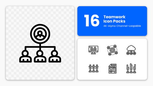 Animated Corporate Business Teamwork Icons Pack