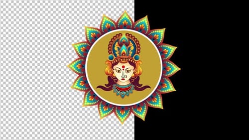 Indian Festival Durga Puja Holiday Alpha channel