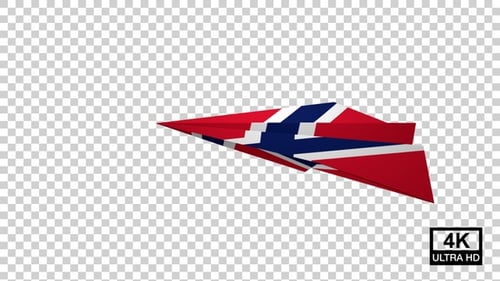 Papierflugzeug mit norwegischer Flagge V2