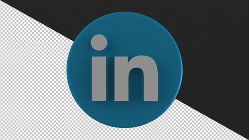 Modern 3D Animated LinkedIn Logo Rotation