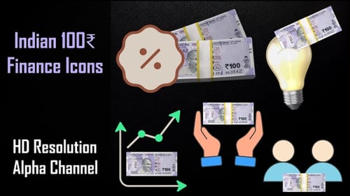 Animated Indian Rupee Currency Finance Icon Pack