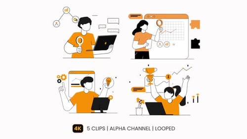 Digital Marketing Yellow Illustrattion