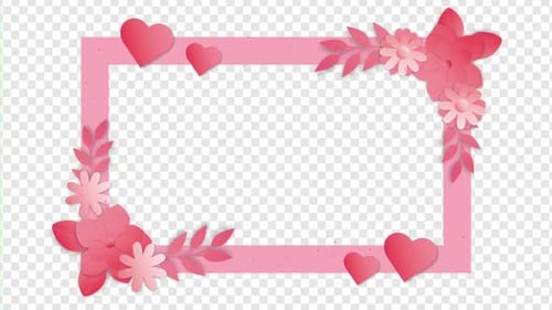 Romantic Floral Heart Photo Frame Overlay Animation