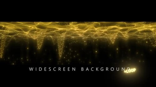 Golden Particle Wave Abstract Looping Background