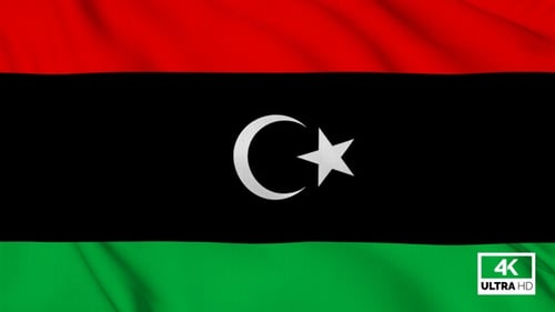 Waving Flag of Libya