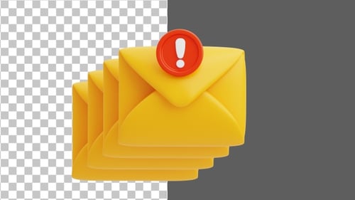 3D Email Notification | Alpha Channel
