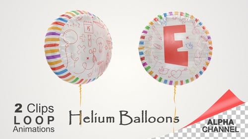 Colorful Helium Balloons With Letter - E