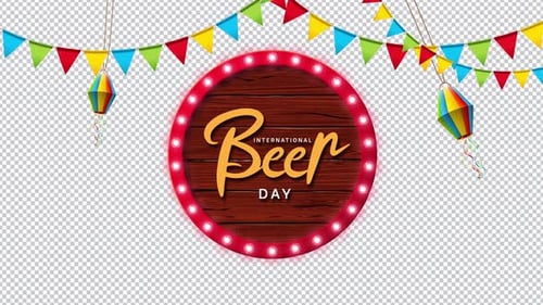 Festive Bunting and Lighted Wooden Sign Text Reveal