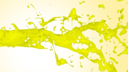Dynamic Yellow Liquid Splash Transition Element