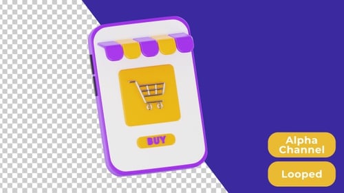 3D Animated Online Shop | Alpha Channel