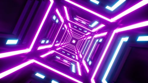 Corridor de néon géométrique lumineux Vj Loop