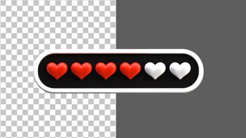 3D love heart loading | Alpha Channel