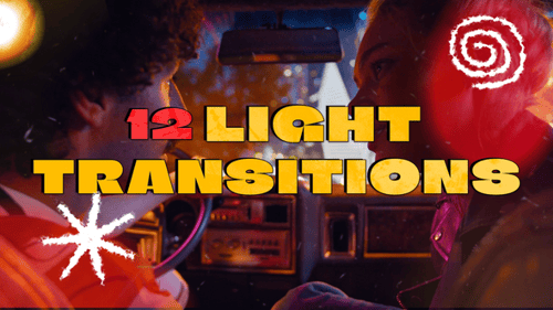 Pacote de 12 transições de luz em preto (com elementos pretos em alfa)