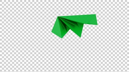 Paper Plane Flying On The Air Green V2
