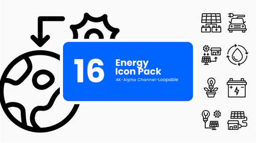 Animated Eco Icons – Energy Sources & Renewable Power (4K Motion Graphics)