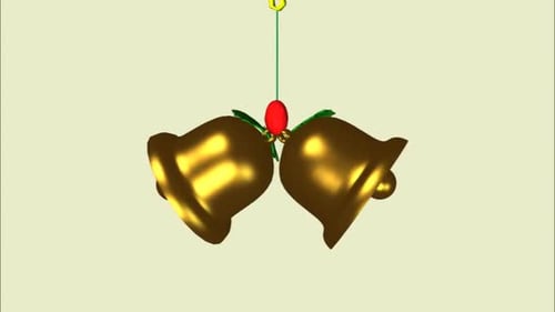 Ringing Golden Christmas Bells with Holly Animation