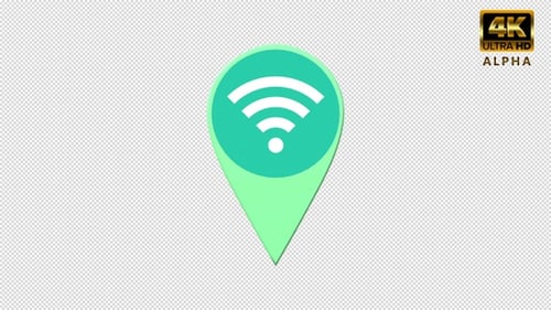 Modern 3D Rotating Wi-Fi Location Pin Icon