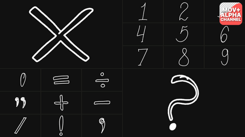 Hand Drawn Numbers and Symbols Pack