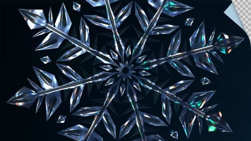 Christmas Snowflake Looped Animation | Glass Ice Crystal Loop | Festive 4K Background