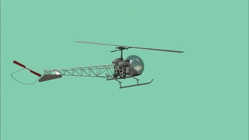 Animated 3D Helicopter Flying on Transparent Background