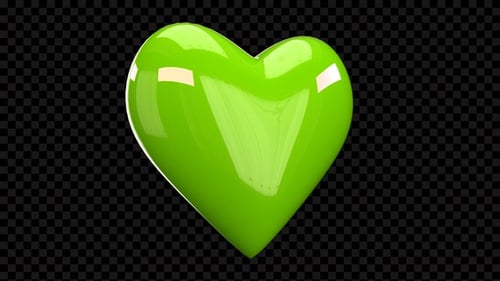 Valentine 3D Heart Rotating Green