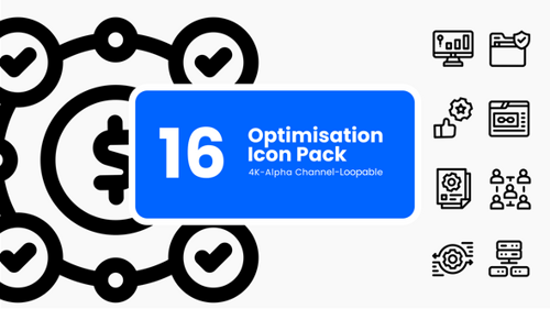 Íconos animados de rendimiento y eficiencia: paquete Clean Motion Graphics