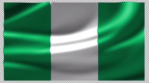 Nigeria Flag Waving Realistic Animation
