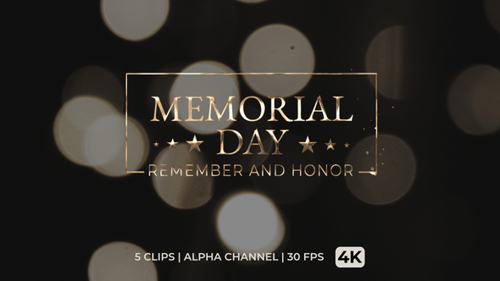 Five Colors Memorial Day Text Animation