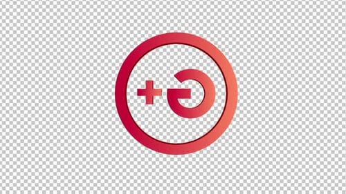 Red 3D Rotating G Plus Social Media Icon